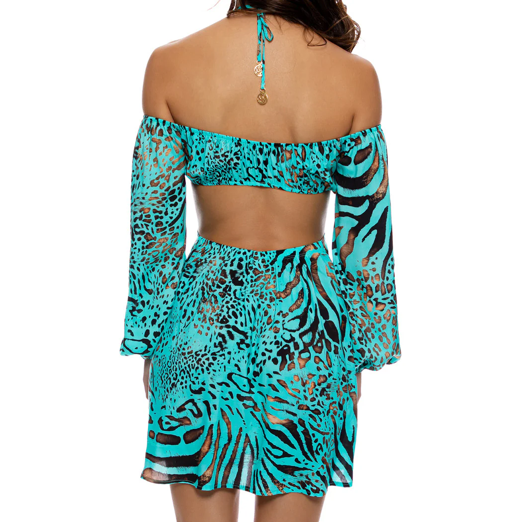 ANIMALE - Long Sleeve Cut Out Short Dress - Image 2