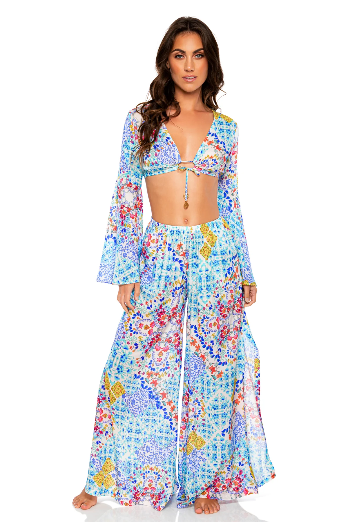 AY QUE CUTE! - Bell Sleeve Crop Top - Image 3