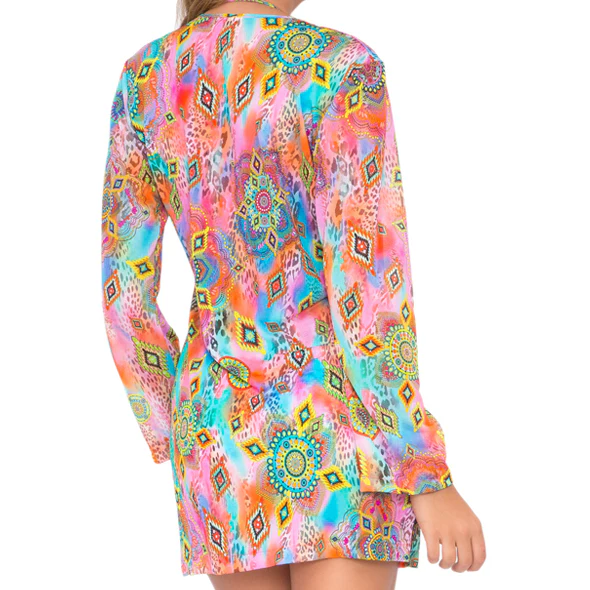 BOHO CHIC - Strings To Braid Plunge V Neck Dress - Image 2