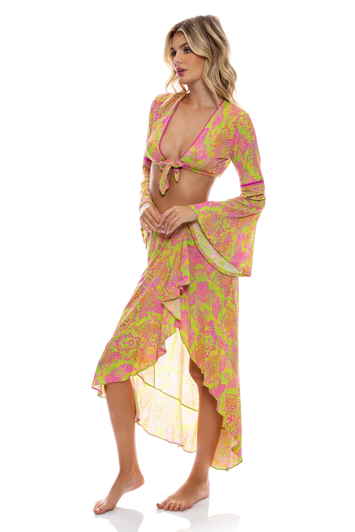BORN TO BE WILD - Ruffle High Lo Slit Skirt - Image 3