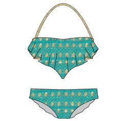 BURBUJAS DE AMOR T - Cascade Halter Top Ruched Back Bikini