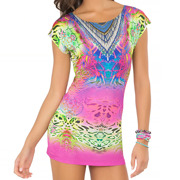 CLANDESTINA - Short Sleeve Bodycon Dress