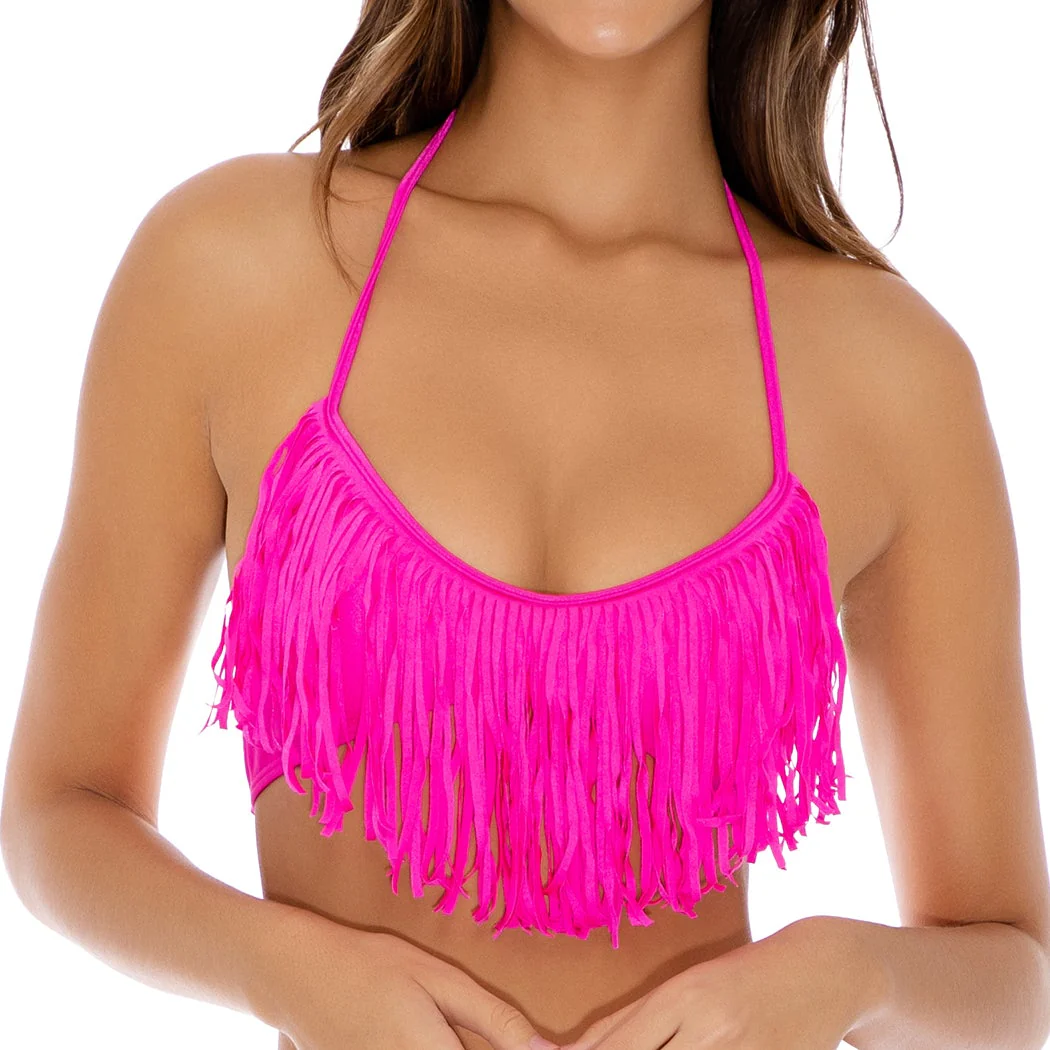 COSITA BUENA - Fringe Scoop Halter Top-13C