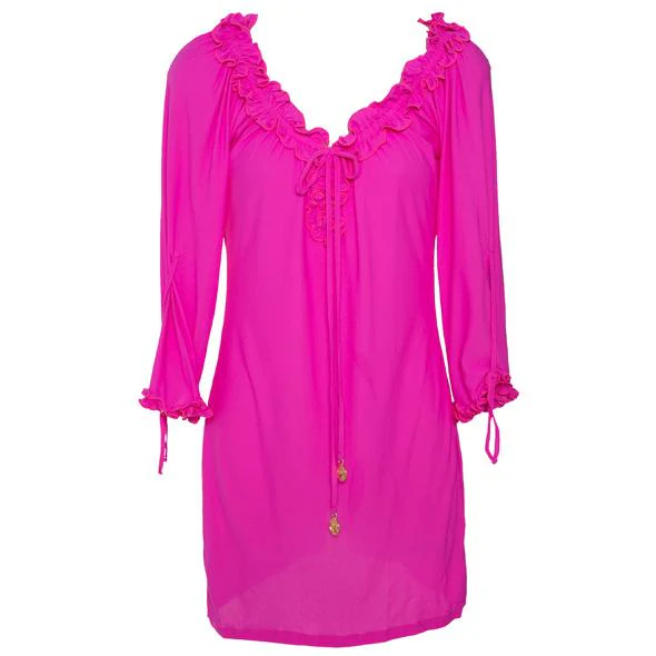 COSITA BUENA - Ruffle V Neck Dress-LBC - Image 7