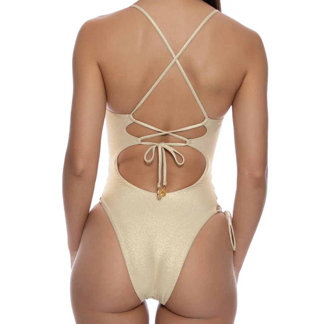COSITA BUENA - Square Neck Laced Up One Piece-CLS - Image 6