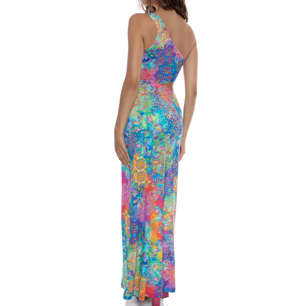 DECO GARDENS - One Shoulder Ring Cut Out Maxi Dress - Image 2
