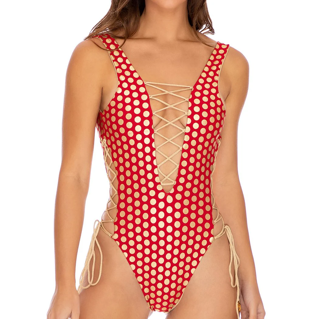DOTTED DELIGHT - Open Side One Piece Bodysuit