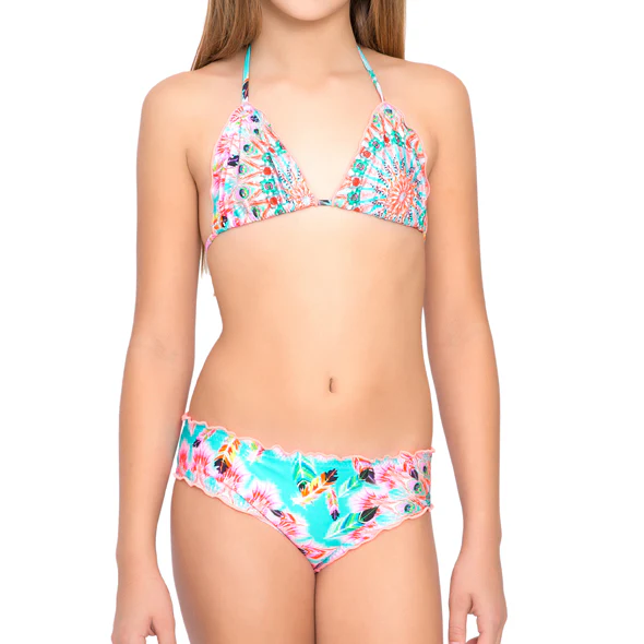 DREAM CATCHER - Wavy Triangle Top Ruched Back Bikini