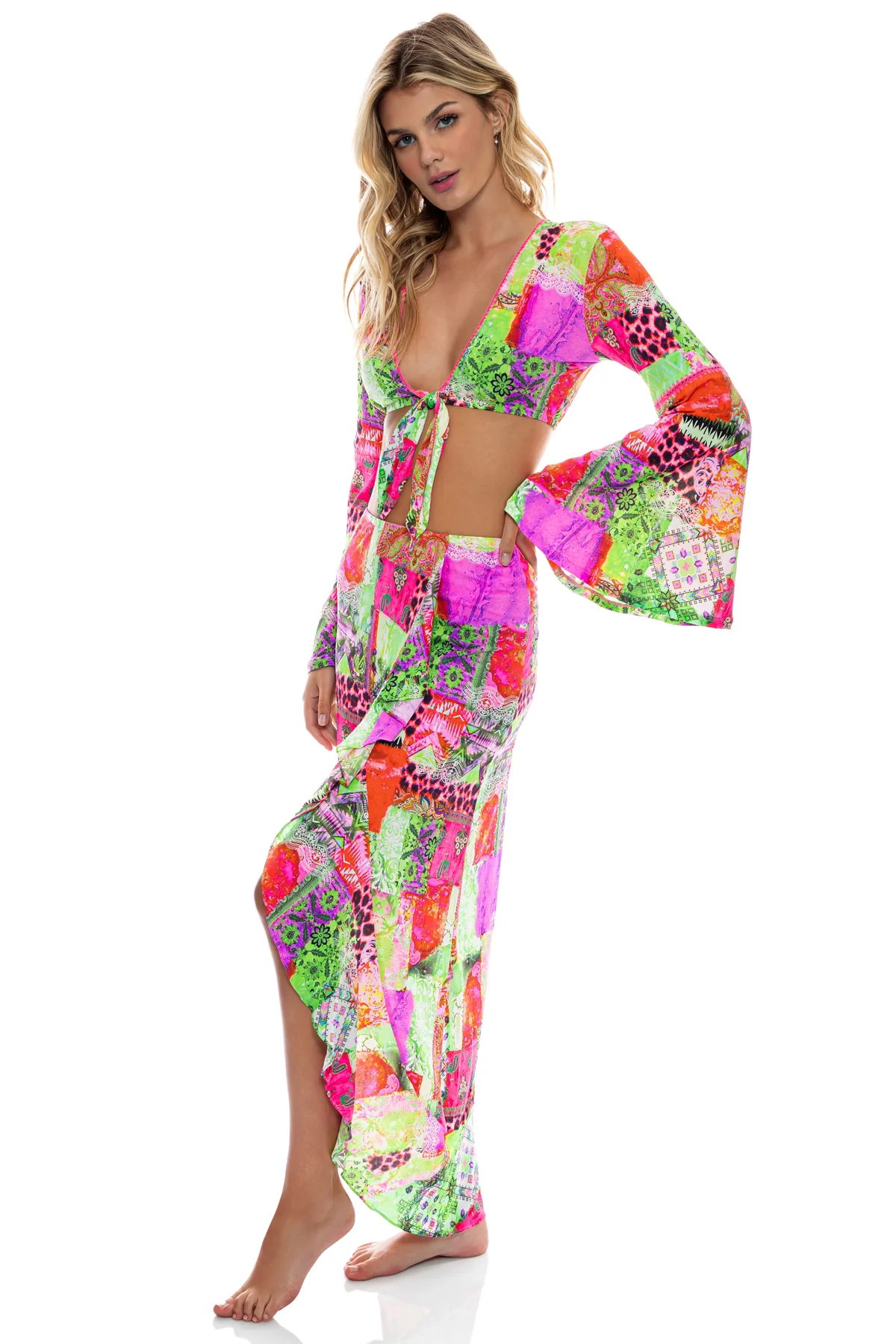 FIERCE SOUL - Ruffle High Lo Slit Skirt - Image 3