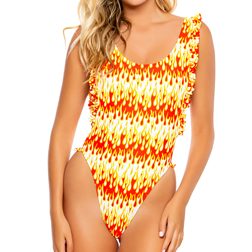 FLAME OF LOVE - Tank Open Sides Thong One Piece Bodysuit
