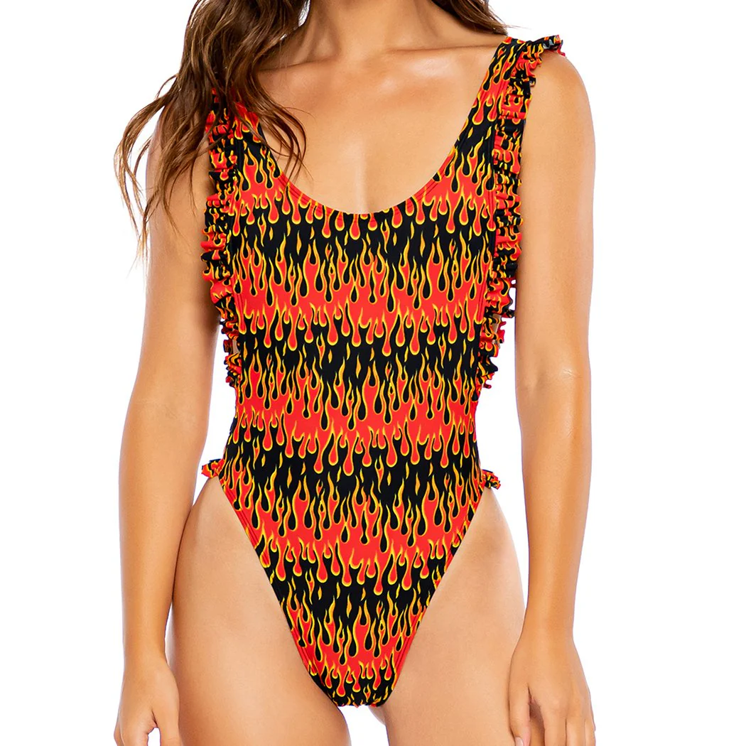 FLAME OF LOVE - Tank Open Sides Thong One Piece Bodysuit - Image 3