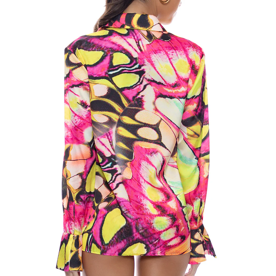 FLUTTER - Button Down Deep Cuff Blouse - Image 2