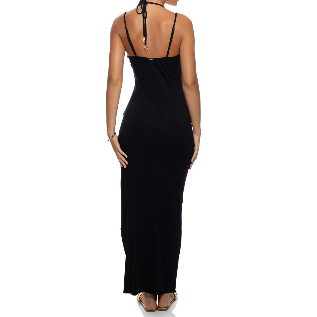 GILDED BUTTERFLY - Fitted Side Slit Maxi Dress - Image 2