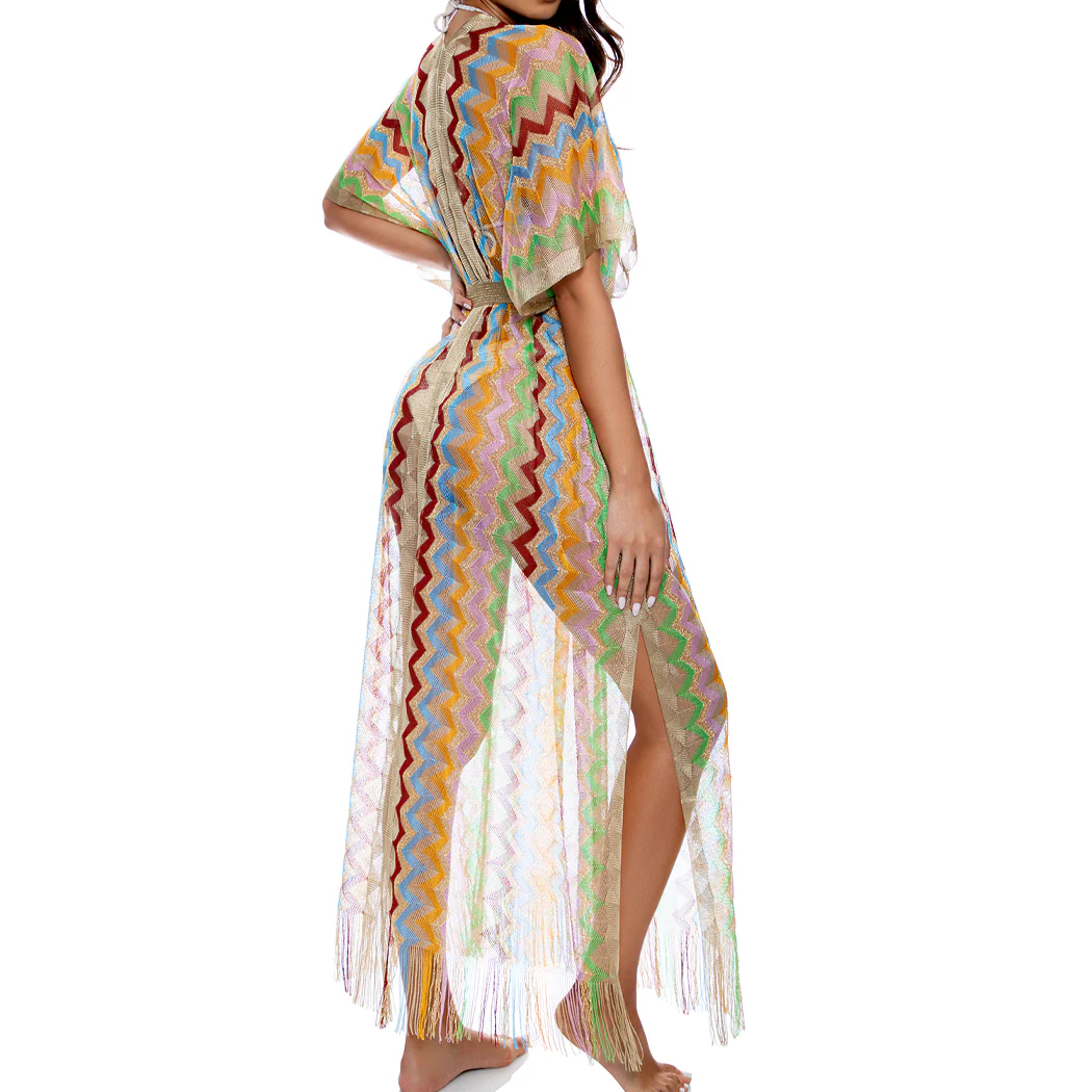HERE COMES THE SUN - Open Front Tie Long Poncho - Image 2