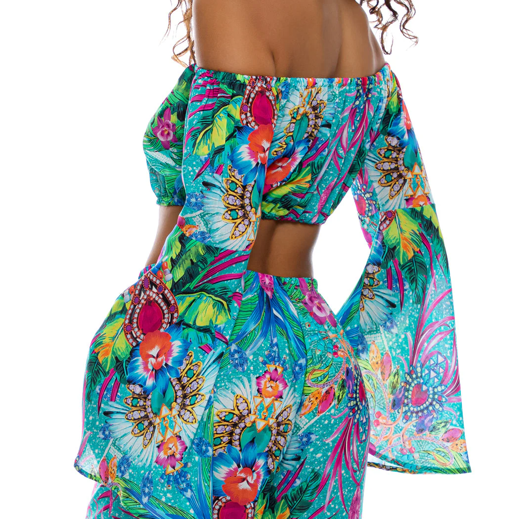 HIDDEN GEMS - Laced Up Off The Shoulder Crop Top - Image 2