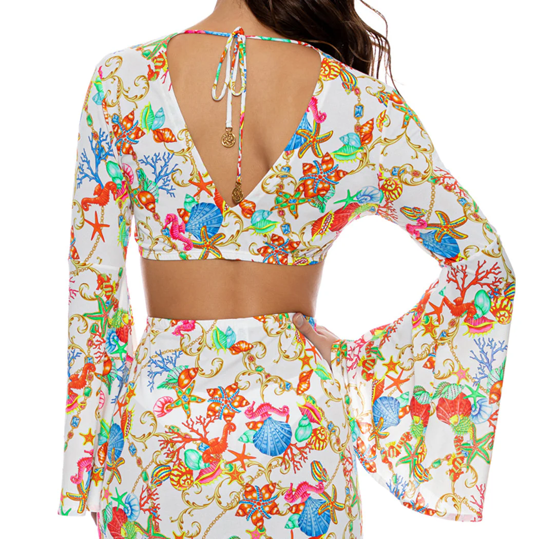 IL MARE - Bell Sleeve Crop Top - Image 2