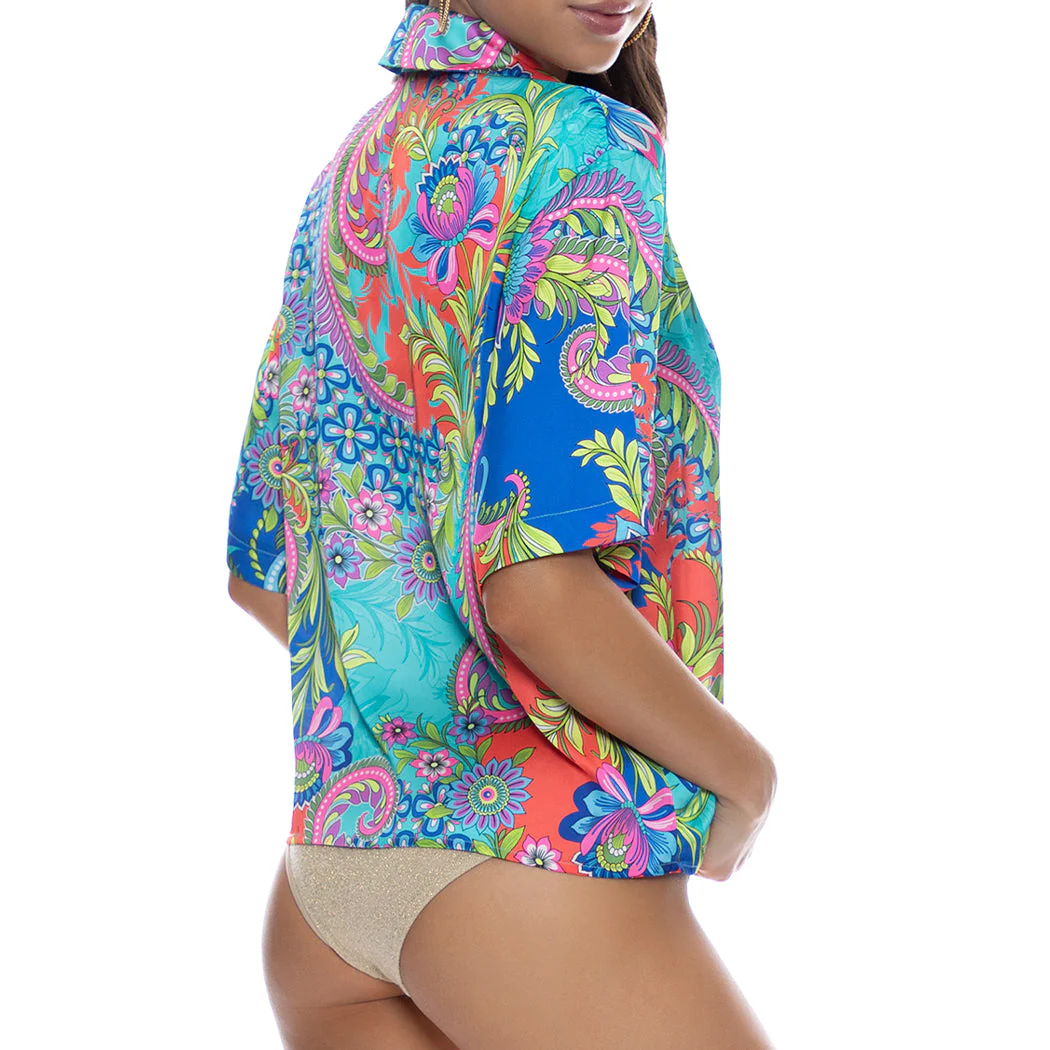 IN THE GROOVE - Short Sleeve Collared Blouse - Image 2