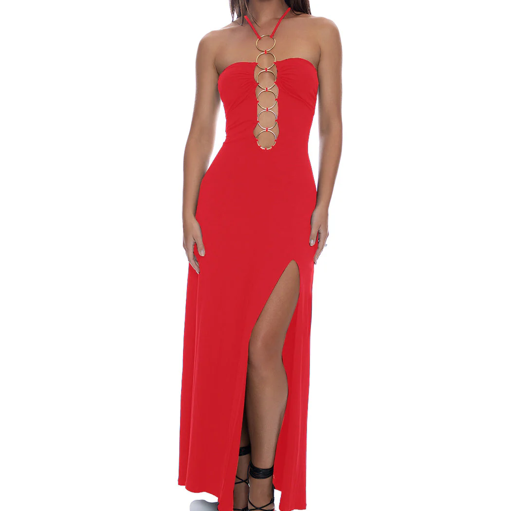 INNER CIRCLE - Halter Ring Long Dress - Image 3