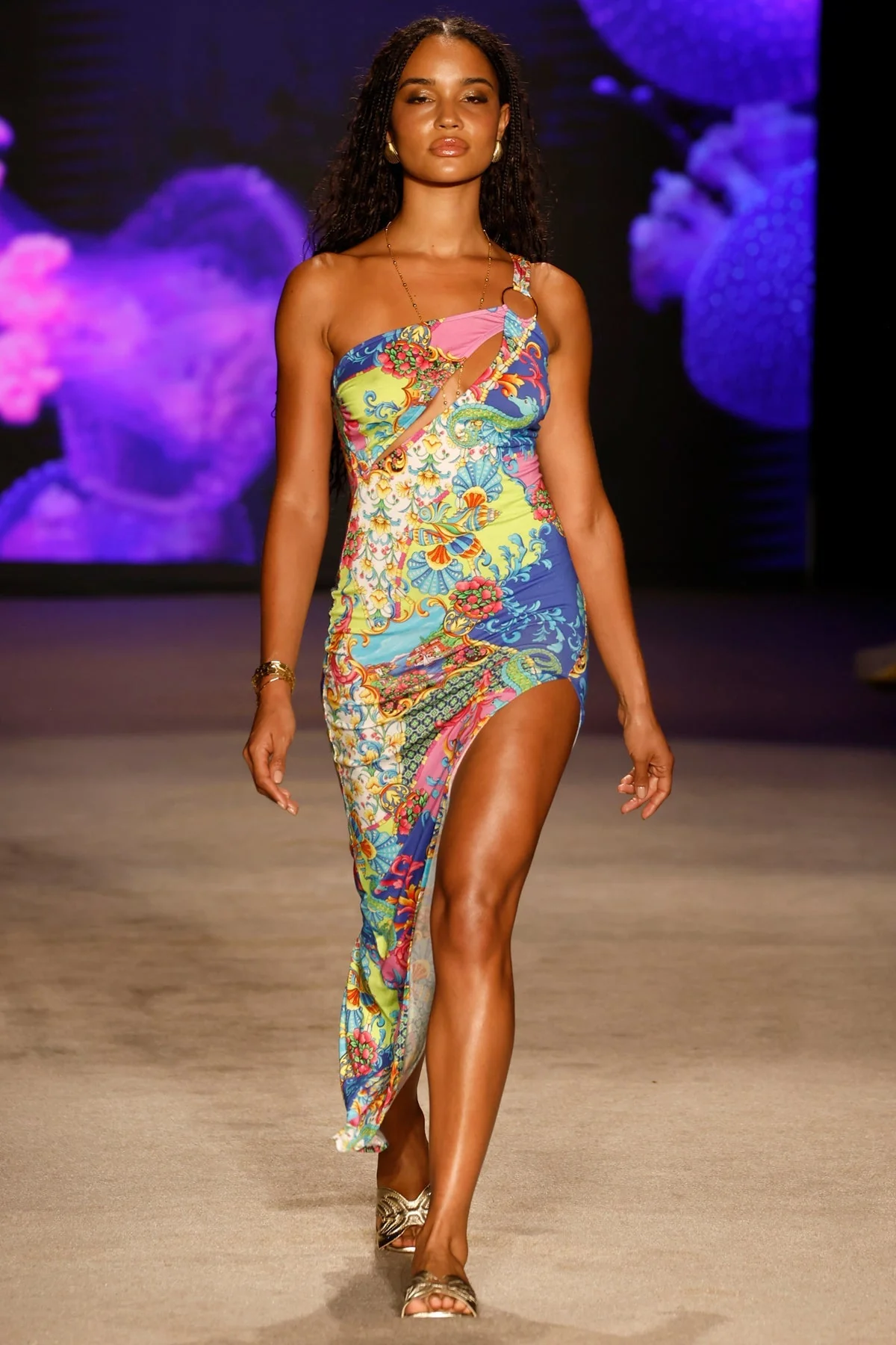 LA COSTA - Asymmetrical Cut Out Maxi Dress - Image 3