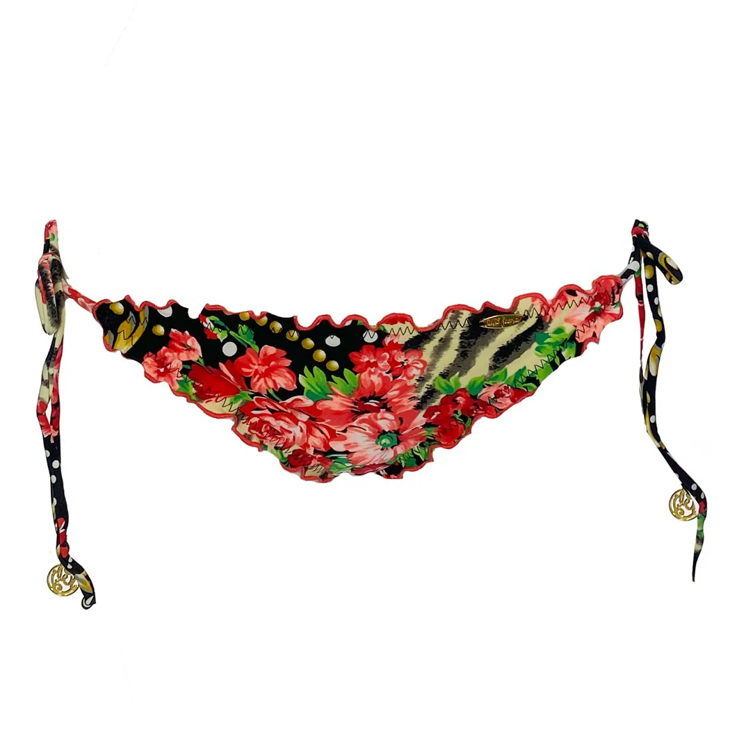 LA VIDA ES UN CARNAVAL - Wavy Ruched Back Tie Side Bottom