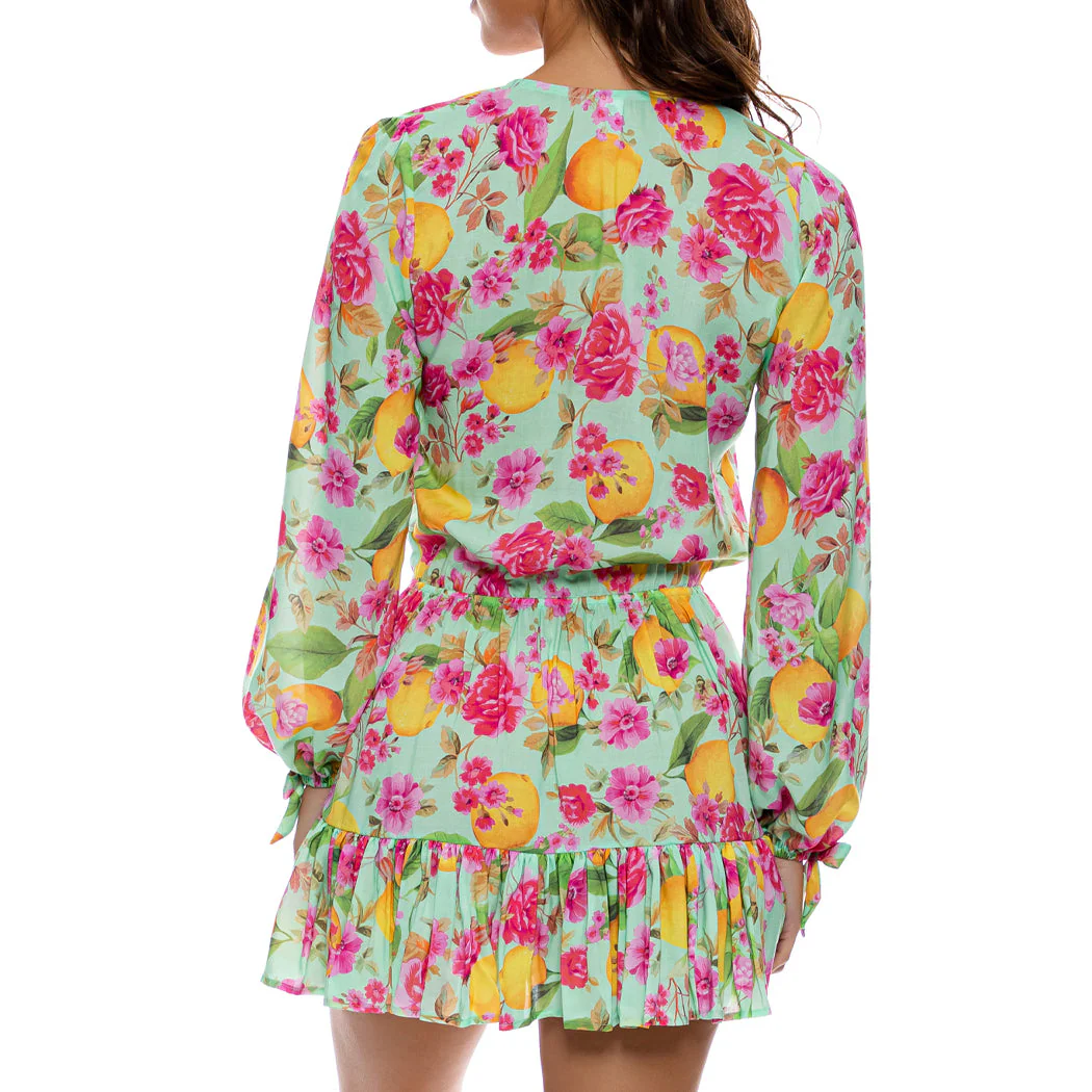 LIMONCELLO - Deep V Frill Hem Dress - Image 2