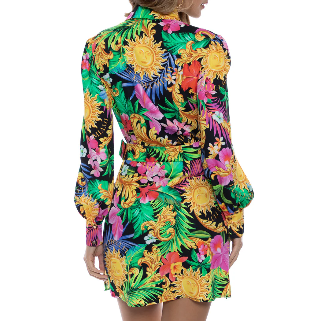 LOVE BY THE SUN - Belted Long Sleeve Shirt Dress - Image 2