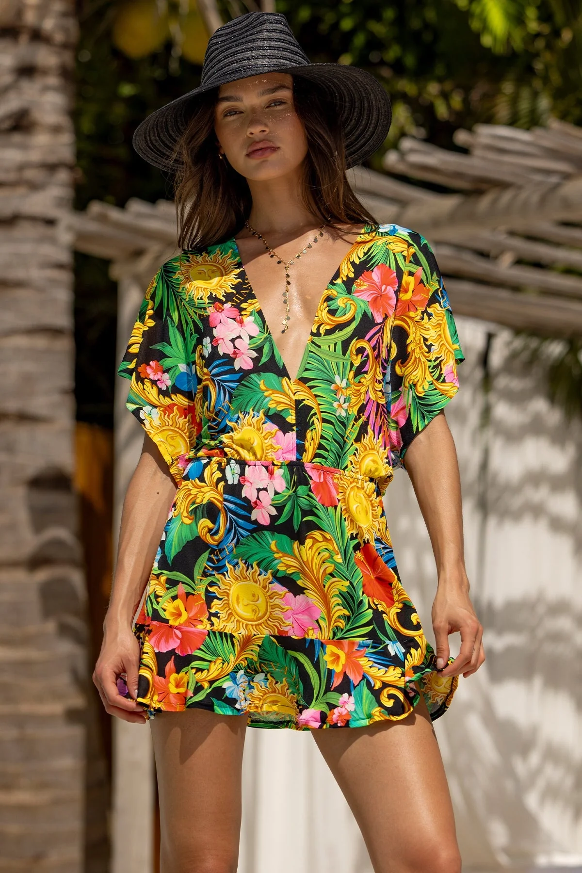 LOVE BY THE SUN - Playera V Neck Ruffle Dress - Image 3