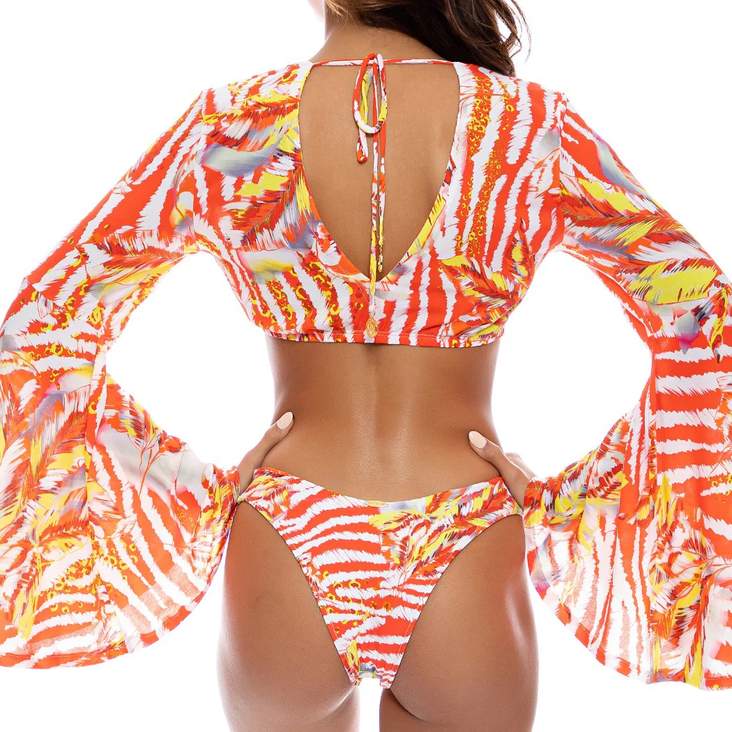 LOVE ME WILD - Bell Sleeve Crop Top - Image 2