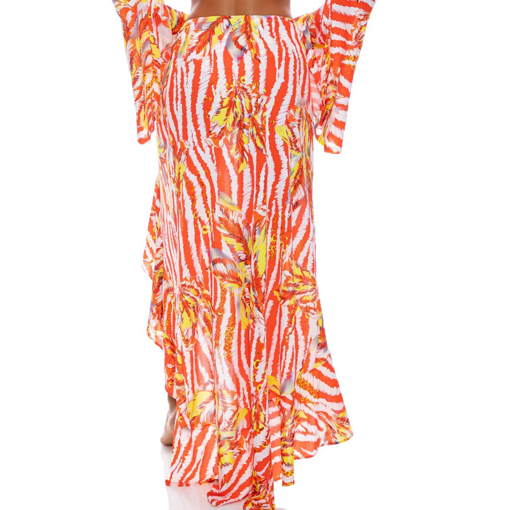 LOVE ME WILD - Ruffle High Lo Slit Skirt - Image 2