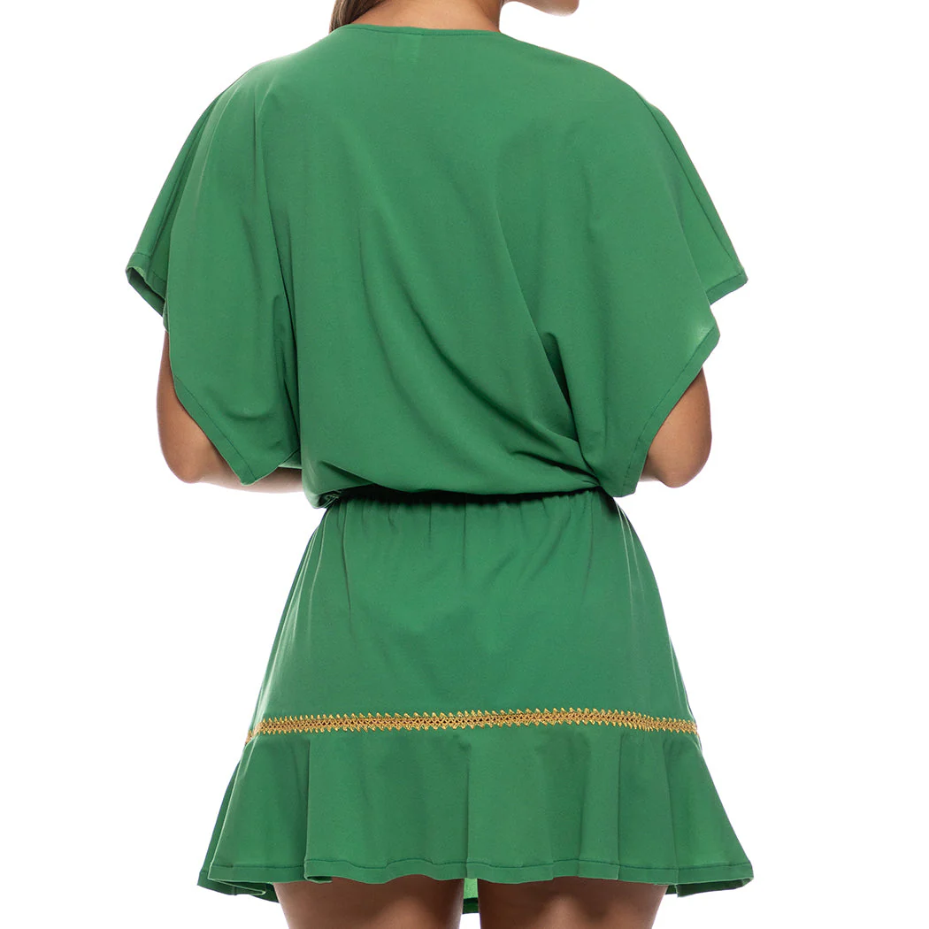 LULI CHIC - Luxe Stitch Playera V Neck Ruffle Dress - Image 2