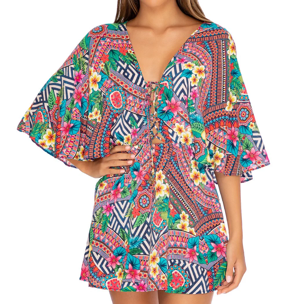 LULI TRIBE - Laced Up Short Dress