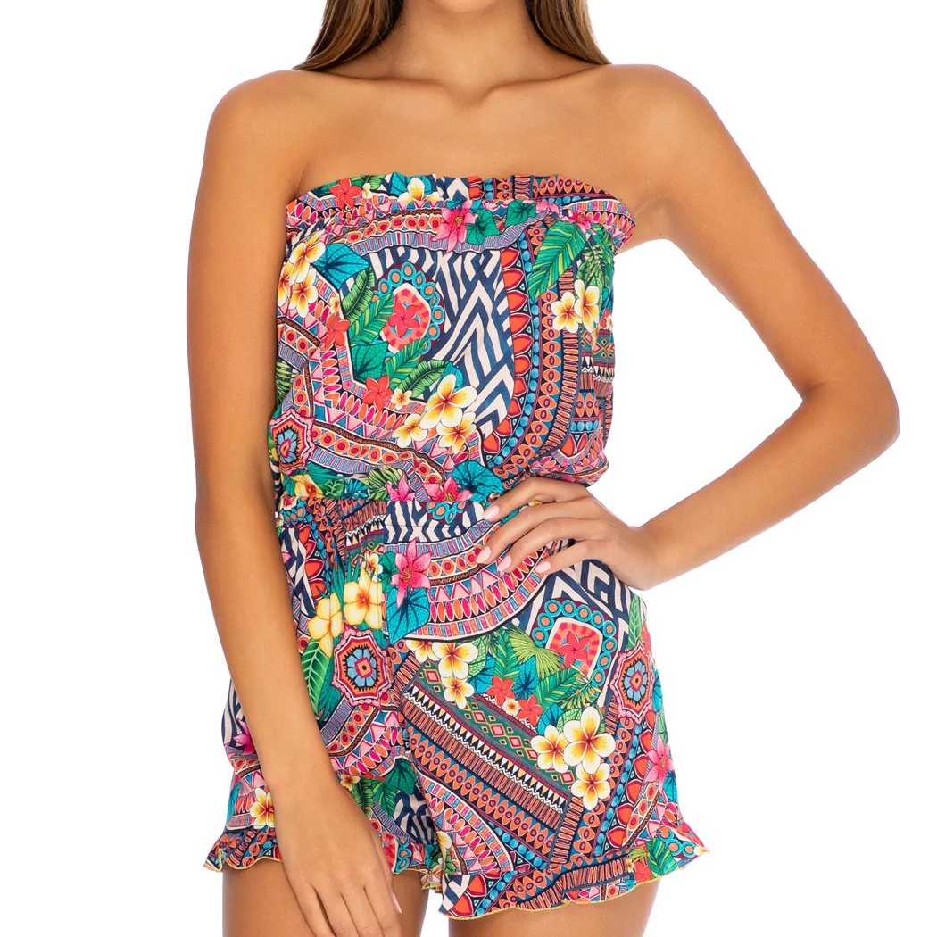LULI TRIBE - Strapless Ruffle Romper