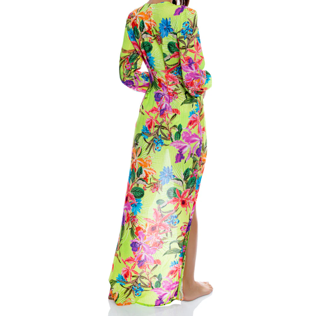 LULI TROPICS - Long Sleeve Duster Blouse Top - Image 2