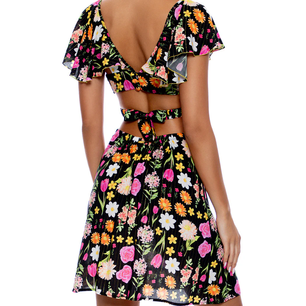 LULI'S SECRET GARDEN - Deep V Cut Out Dress - Image 2
