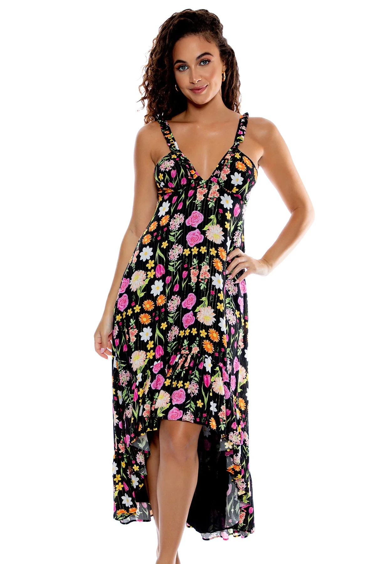 LULI'S SECRET GARDEN - Deep V High Low Dress - Image 3