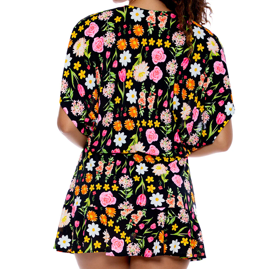 LULI'S SECRET GARDEN - Playera V Neck Ruffle Dress - Image 2