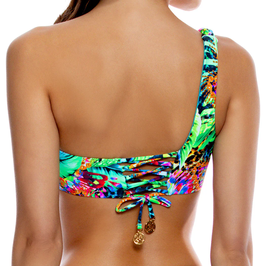 LULI'S SELVA - One Shoulder Braided Laced Back Top - Image 2