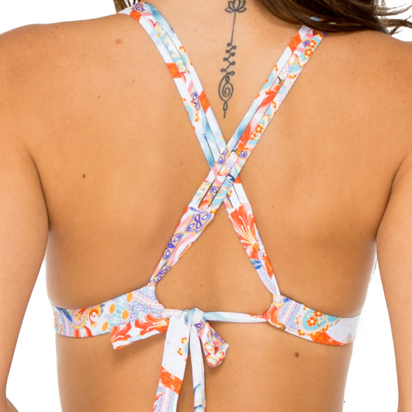 MERENGUITO - Molded Push Up Bandeau Halter Top - Image 2