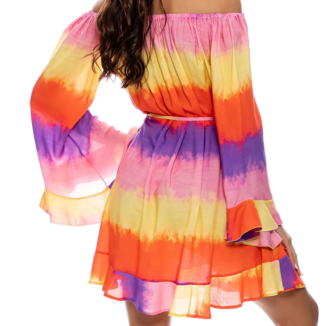 MIAMI SUNSETS - Off The Shoulder Ruffle Dress - Image 2