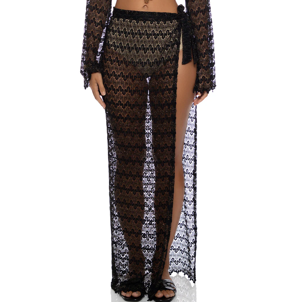 MIDNIGHT CURRENTS - Long Wrap Skirt