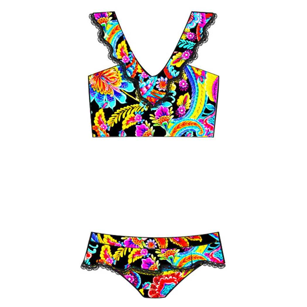 MOON NIGHTS - Ruffle Tankini Bikini