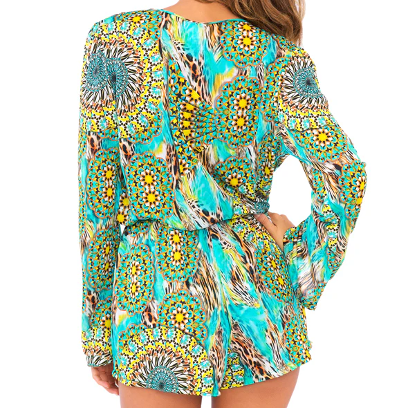 MOON PRINCESS - Wrap Front Long Sleeve Romper - Image 2