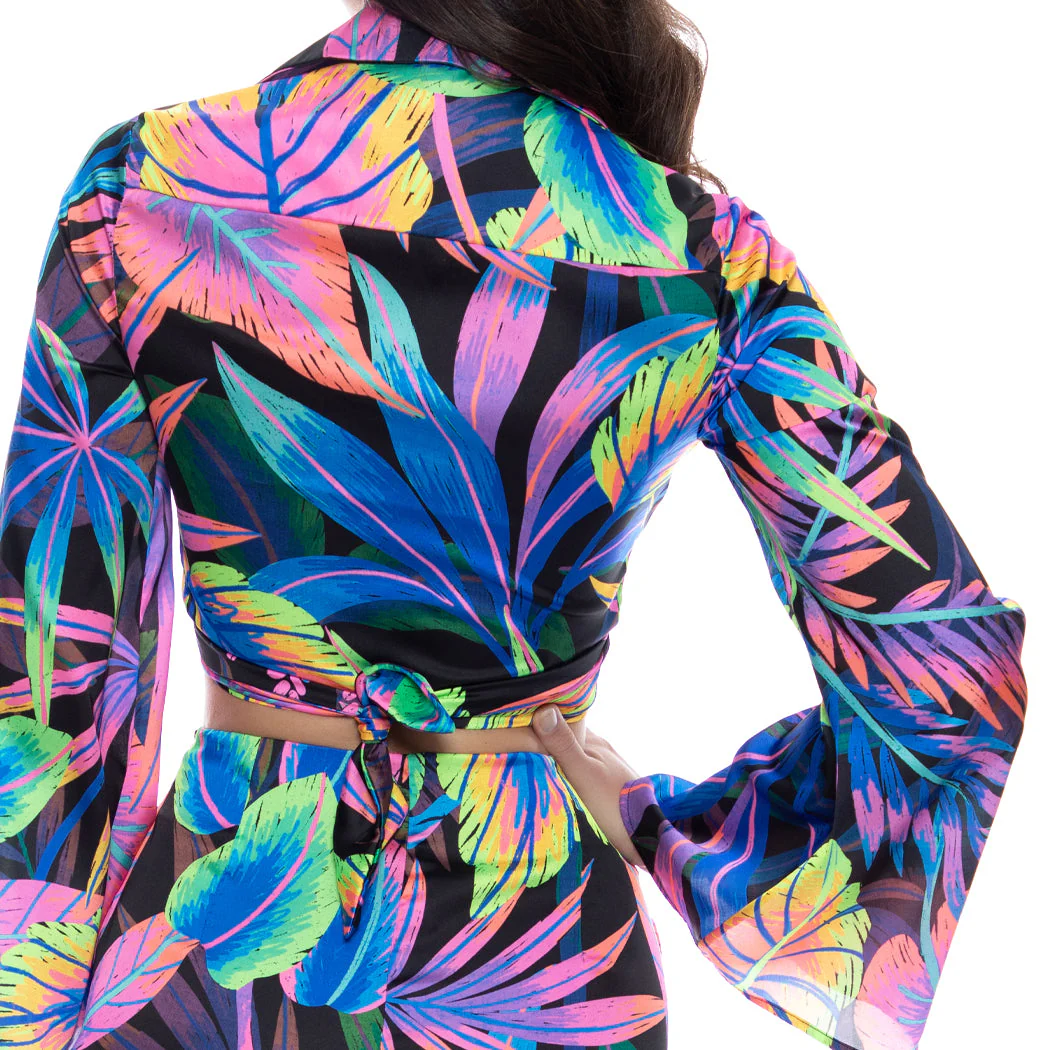 NEON NIGHTS - Cropped Tie Shirt - Image 2