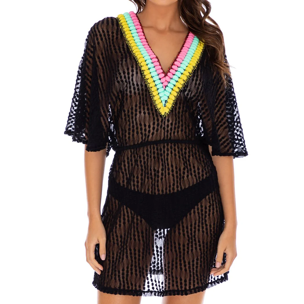NIGHT LIGHTS - V Neck Short Dress