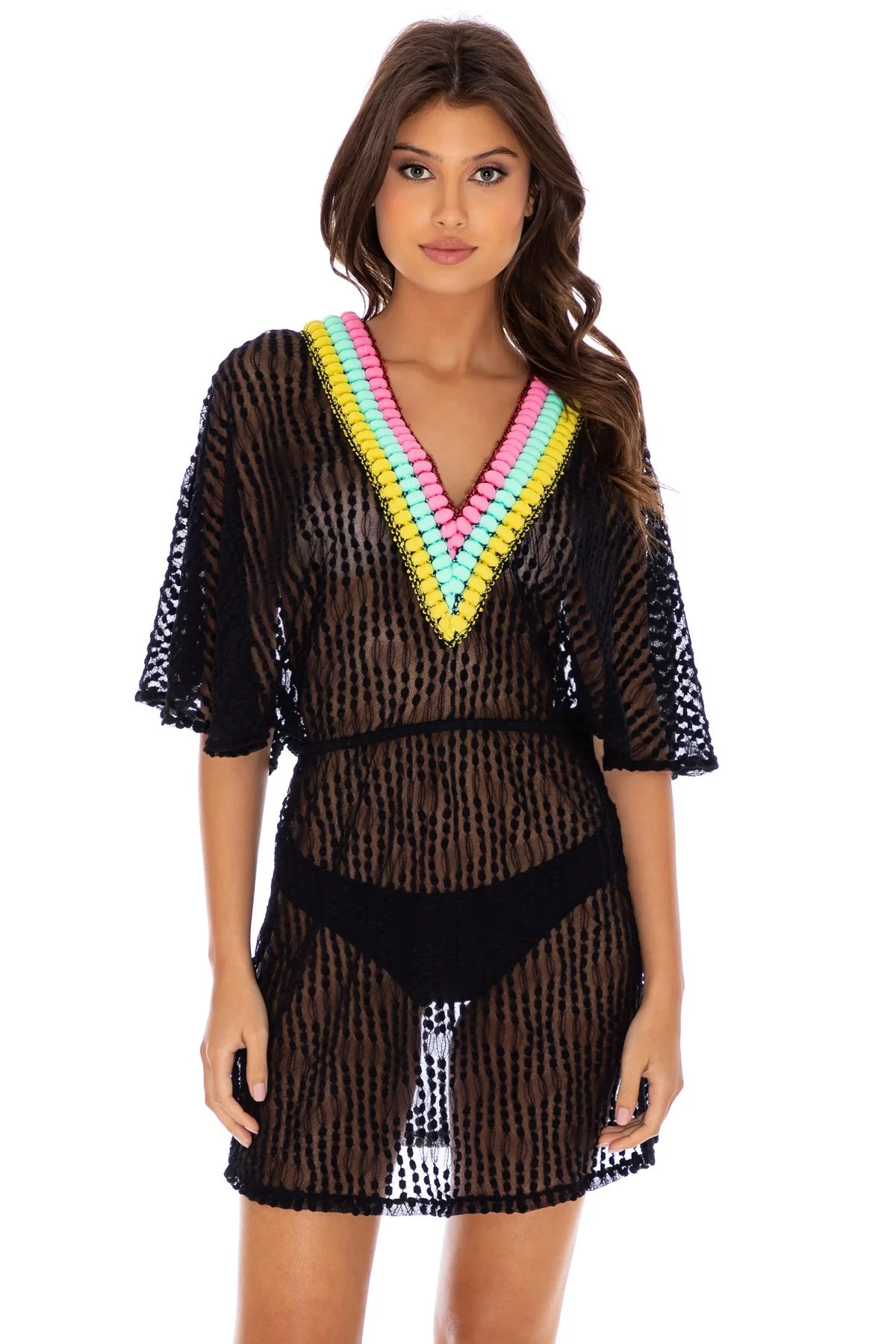 NIGHT LIGHTS - V Neck Short Dress - Image 3