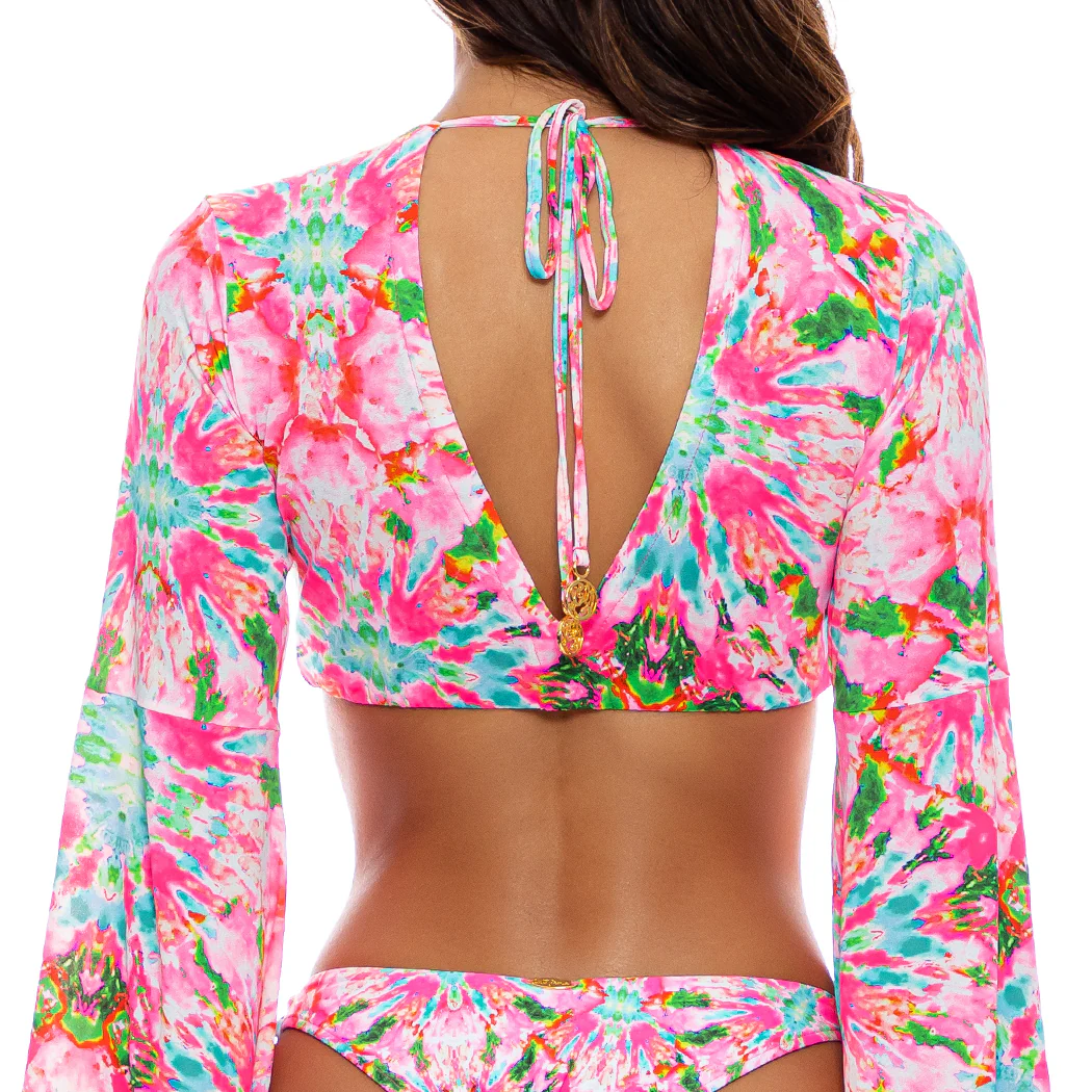 OCEAN DRIVE EUPHORIA - Bell Sleeve Crop Top - Image 2