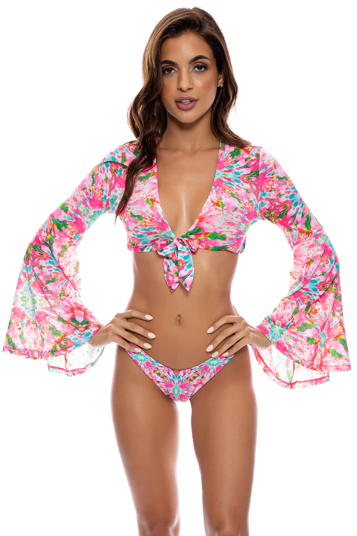 OCEAN DRIVE EUPHORIA - Bell Sleeve Crop Top - Image 3
