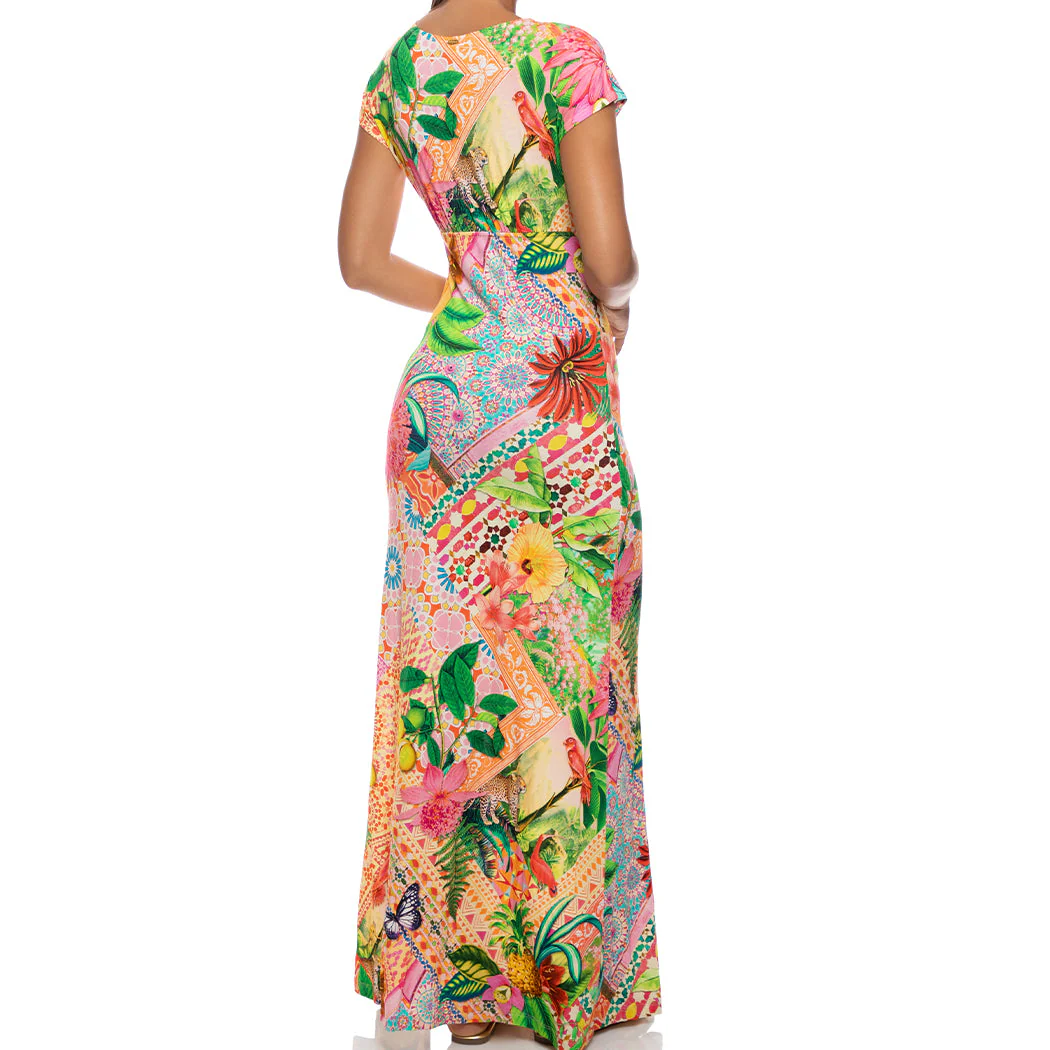 OPULENT EDEN - Cap Sleeve Long Dress - Image 2