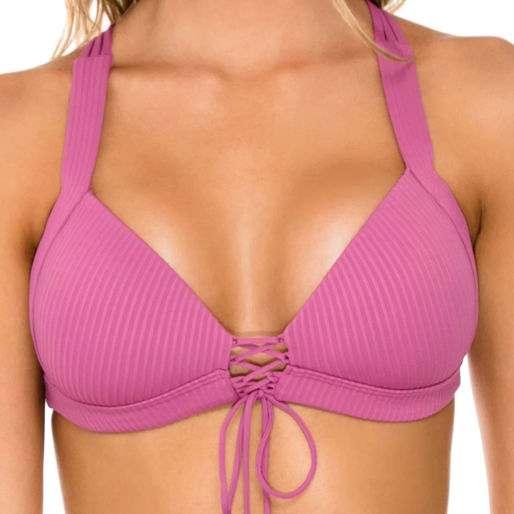ORILLAS DEL MAR - Molded Push Up Bandeau Halter Top - Image 5