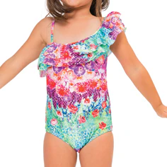 PEQUEÑO PARAISO T - One Shoulder Ruffled One Piece